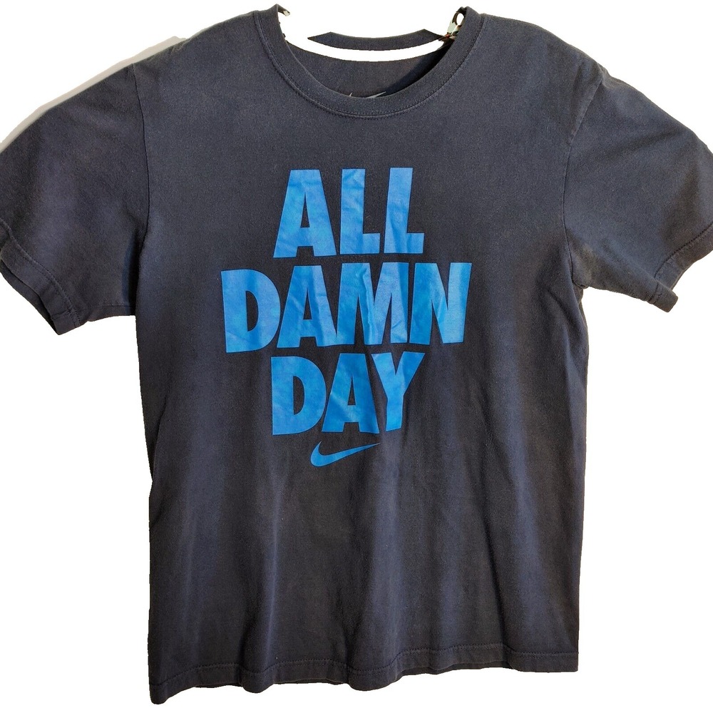 Nike All Damn Day T-Shirt Men's Size M Blue Graphic Print Short Sleeve